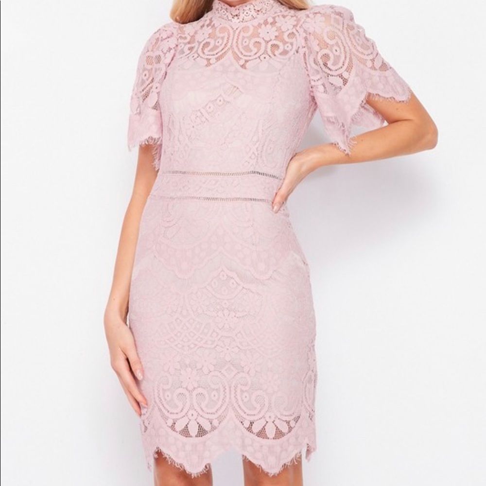 Pink lace dress